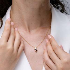 14K 18K <b>Solid</b> <b>Gold</b> Oval Cut Natural Blue Sapphire & Diamond Shell Style <b>Pendant</b> Classical Handmade Fine Jewelry <b>Pendant</b> OEM - Product Image 4