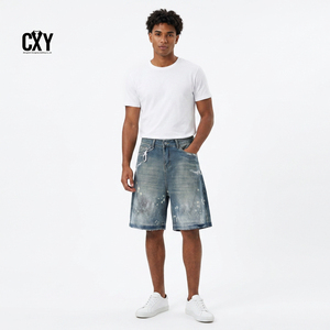 CXY Summer Straight Woven Urban Art-Inspired Leather Jackets Washed Distressed Unisex Breathable Quick Dry Full Sleeve <b>Paint</b> - Product Image 1