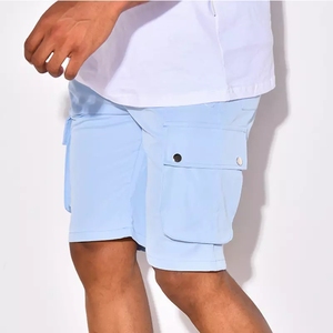 Men's Solid Color Hot Shorts Casual Cargo Shorts Mid Waist Elastic Drawstring Breathable Quick Dry Pockets Spandex/Cotton Canvas - Product Image 3