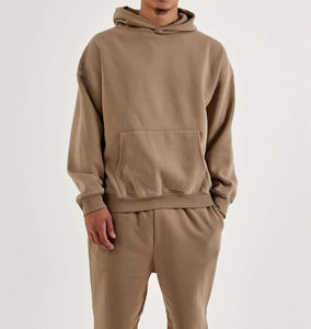 Sweat-shirt à capuche zippé pour homme en molleton 100% coton, éco-responsable, streetwear décontracté, avec poches, manches classiques, pour l'hiver - Product Image 3