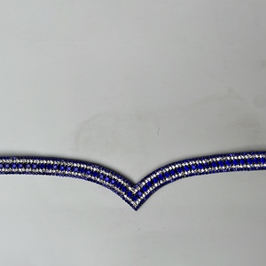 หนังม้าสีน้ำตาล rhinestones คริสตัลและเพชร5แถว - Product Image 1
