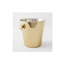 Cubo de hielo decorativo de latón para decoración de bar en casa con diseño elegante, asa resistente y aislamiento eficaz para mantener el hielo frío. - Product Image 1