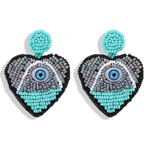 Pendientes Colgantes Bordados con Cuentas de Colores para Mardi Gras, Hechos a Mano, Accesorios de Moda por MD HANDICRAFTS - Product Image 1