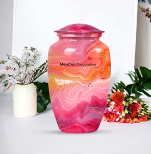 Urne funéraire classique pour adulte, style tourbillon multicolore, vente en gros à bas prix, urne commémorative en métal pour cendres funéraires, urnes de souvenir pour enterrement - Product Image 1