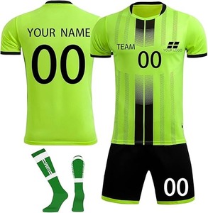 High Quality Custom Logo Men's Football Jersey Heat-Transfer Printing Breathable Quick Dry 100% Polyester Short Soccer Uniform - Product Image 1