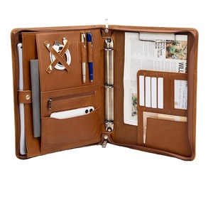 <span class=keywords><strong>PVC</strong></span> da zippered danh mục đầu tư với Hidden xử lý 3 Vòng chất kết dính clip cho A4 máy tính xách tay kinh doanh padfolio thư mục tổ chức - Product Image 1