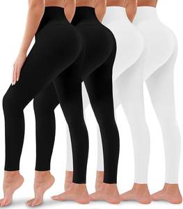 Leggings de yoga sin costuras color granate de secado rápido para mujer, 100% algodón, cintura alta, con logo personalizado, pantalones ajustados para mujer en venta - Product Image 5
