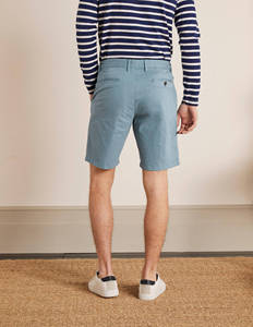 Pantalones Cortos Bermuda Azul Claro para Hombre, Tela Oxford Sólida, Cierre de Botones, Cintura Media Informal, Bolsillos, Estilo Tejido - Product Image 5