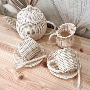 Juego de té y tetera de ratán hecho a mano Natural, juguete para colgar en la pared hecho en Vietnam, venta al por mayor - Product Image 2