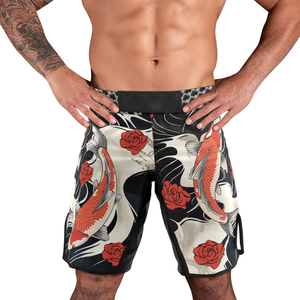 Shorts de boxe MMA professionnels pour hommes, 100% coton extensible, respirant, tissu à séchage rapide, logo personnalisé, shorts de sport pour arts martiaux - Product Image 3