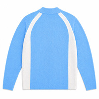 Pull en coton d'hiver pour homme avec logo personnalisé, style maillot de football ou de basketball, décontracté, tricoté, avec fermeture éclair quart de tour