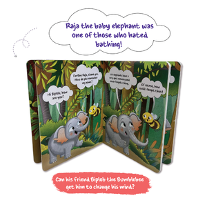 Serie para el Aprendizaje Temprano de Biplob: Libro 7 sobre Buenos Hábitos, Raja el Elefante Ama Bañarse, Libro de Audio con Rompecabezas - Product Image 4