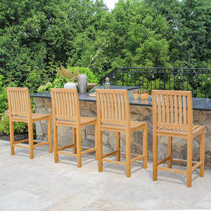Chaise de bar d'extérieur en teck de qualité supérieure – Mobilier commercial pour patio, club de plage et hôtellerie, directement de l'usine - Product Image 2