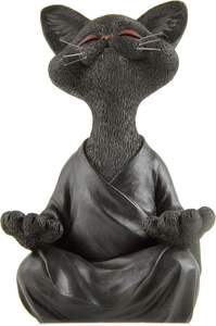 Figurine de Bouddha Chat Joyeux Art Déco Fantaisie Faite à la Main, Écologique, en Résine, 5 pouces, d'Inspiration Zen, pour Table, Maison, Mariage, Remise de Diplôme - Product Image 3