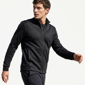 Black <b>Men's</b> <b>Lightweight</b> Breathable Fleece Zip-Up <b>Jacket</b> Soft Windproof Casual <b>Summer</b> Outerwear - Product Image 1