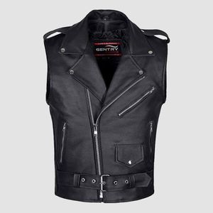 เสื้อกั๊กหนังสำหรับนักขี่มอเตอร์ไซค์ชาย - Product Image 1