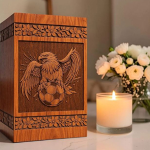 Personalized Masonic Wooden Urn | Engraved Square Compass <b>Memorial</b> <b>Box</b> <b>Memorial</b> Keepsake by AYAANS - Product Image 1
