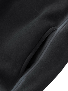 Sudadera con Capucha Oversize de Felpa para Hombre, Negra con Borde Desgastado, Manga Regular, Color Sólido, Estilo Urbano, Invierno, 100% Algodón, 360g - Product Image 6