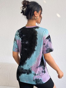 Nouvelle Arrivée 2026 – T-shirt Tie-Dye pour Femme, Personnalisable avec Logo, Vente en Gros, 100 % Coton - Product Image 4