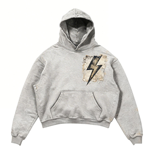 Sweat à capuche vintage délavé pour homme, qualité supérieure, style Y2K, avec déchirures - Product Image 5