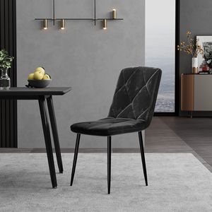 Set Moderno di 4 Sedie da Pranzo per Cucina e Sala da Pranzo con Seduta Imbottita e Gambe in Metallo per Casa - Product Image 4