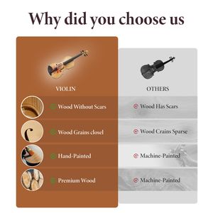 Violino Professionale Premium 4/4 Full Size, Design Leggero e Durevole, Accessori Completi, Lavorazione Artigianale Squisita, per Studenti - Product Image 2