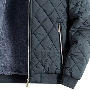 Men's Puffer <b>Jacket</b> Stand Collar Zipper Windproof Thick Polyester <b>Winter</b> Fit Solid Color - Product Image 5