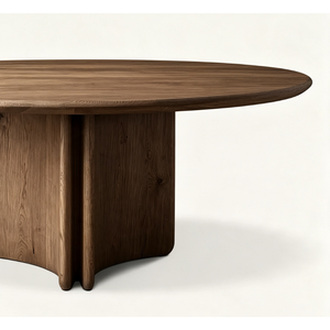 Modern Scandinavian Wood Oval <b>Dining</b> Table Set with Solid Back <b>Chairs</b> for Home <b>Dining</b> Room Furniture - Product Image 4