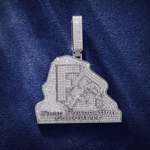 Pendentif Lettre Personnalisé Gallerley en Argent S925, Style Hip Hop, Sertissage Griffe, Moissanite Brillante Couleur D VVS Certifiée - Product Image 6
