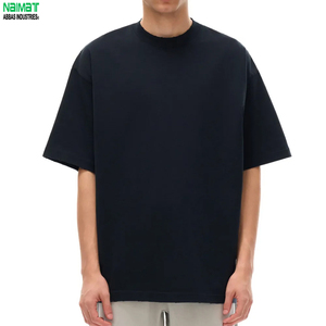 เสื้อยืดทรงบ็อกซี่โอเวอร์ไซส์สำหรับผู้ชาย ไหล่ตก คอกลม แขนสั้น ผ้าฝ้าย สไตล์สตรีทแวร์ - Product Image 1