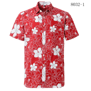 Wholesale <b>Men's</b> Summer Casual <b>Shirts</b> <b>Tropical</b> Floral Print Digital Printed Polyester Cotton Blend Short Sleeve Turn-Down Collar - Product Image 5