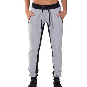 Women's Gray <b>Harem</b> Pants With Black Side Stripe Drawstring Waist Casual Joggers Full Length Regular Fit Autumn Wear - Product Image 1