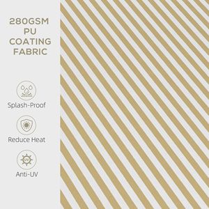 Tenda da Sole Retrattile Beige Bianca 12 x 10 Piedi, 280gsm, Resistente ai Raggi UV, Antivento, per Terrazze, Balconi e Giardini - Product Image 6