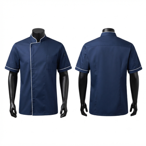 เสื้อเชฟยูนิเซ็กซ์ Sales Blackhardson 200 GSM ผ้าโพลีเอสเตอร์/คอตตอน ระบายอากาศได้ดี พิมพ์ลายสกรีน  สีเทา แขนสั้น สำหรับร้านอาหารและบาร์ - Product Image 1