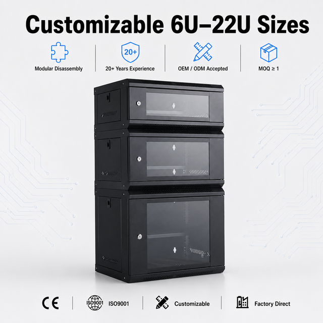 Custom Wall Mounted Server Rack Cabinet 19 Inch Network Cabinets Server Chassis for Telecom Data Center Networking
