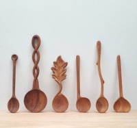 Groothandel handgesneden ecologische houten lepel met modern design, aanpasbare kleur & logo, duurzaam keukengerei
