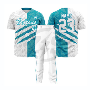 ชุดยูนิฟอร์มเบสบอล Zersia International Boltons สีเขียวขาว พิมพ์ลายแบบ Sublimation สำหรับผู้ชาย ผ้าโพลีเอสเตอร์ระบายอากาศได้ดี - Product Image 4