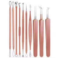 Aiguille de précision en acier inoxydable certifiée CE ISO pour l'élimination des points noirs Kit d'outils pour l'élimination des points blancs Ensemble de manucure et de pédicure pour la peau du visage OMI