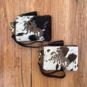 2025 nouvelle grande capacité Western en cuir véritable bracelet en cuir de vachette gravé au Laser gland pochette à fermeture éclair longue fermeture éclair téléphone portable - Product Image 2