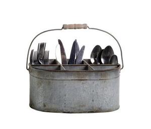 Porte-couverts en métal de haute qualité avec poignée en bois, organisateur d'ustensiles de cuisine, conteneur de rangement pour vaisselle de table - Product Image 5