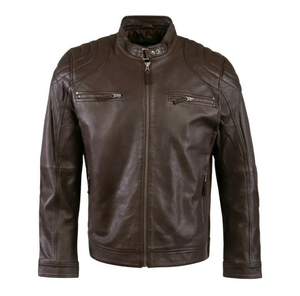 Mens Slim Fit Leather <b>Jacket</b> in Real Leather Custom Tailored Motorcycle Gear Personalized Maximum Comfort <b>jacket</b> for men - Product Image 4