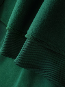 Men's Custom Logo Hoodie Green 100% Cotton French Terry Breathable Regular Fit Casual Autumn Wear Heat Transfer Printed - Product Image 3