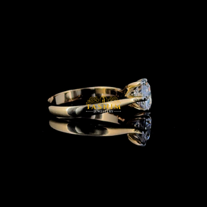 Anillo de Compromiso Tasnim para Mujer, Chapado en Oro de 18K, con Moissanita VVS, Corte Pera, Engaste de Garras, Estilo Clásico, Banda de Diamantes - Product Image 2