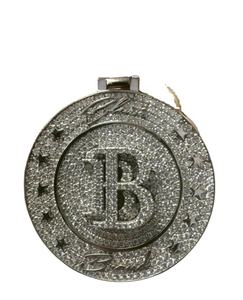 Moissanite Personnaliser B Litre Pendentif Argent Sterling Beau Blanc Forme Ronde Moissanite Pendentif - Product Image 1