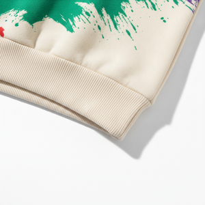 Sudadera con Capucha Estampada por Descarga, OEM ODM, Unisex, Hombro Caído, Oversize, Lisa, Efecto Tinta de Color Personalizado - Product Image 2