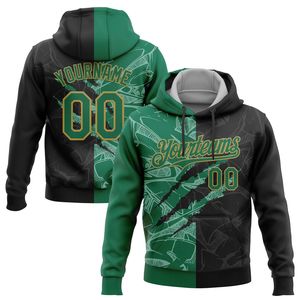 Sweat à capuche pour homme personnalisé avec nom, numéro, motif graffiti, sublimation, polyester, vêtements de sport décontractés, vêtements d'automne - Product Image 3