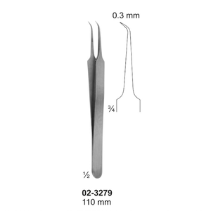 Pinzas de Joyero de 0.3mm, 110mm |   Instrumento Quirúrgico de Acero Inoxidable de Primera Calidad, Clase I - Product Image 1