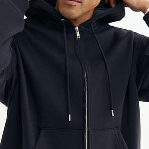 SAAR INDUSTRIES Sudadera con Capucha y Cremallera de Manga Larga con Logotipo Personalizado en Color Negro, Tela de Forro Polar de Alta Calidad de 380 g/m², Sin Bolitas - Product Image 5