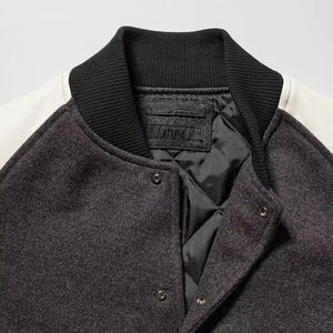 Veste universitaire personnalisée en chenille brodée avec logo pour hommes et femmes, col montant, manches longues, veste de baseball d'hiver - Product Image 6