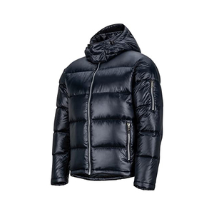 High Quality <b>Leather</b> Puffer <b>Jacket</b> with Hood Heavyweight <b>Winter</b> Warm Bubble Coat Insulated Padded Outerwear Casual Windproof - Product Image 2